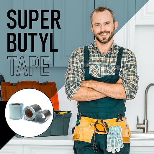 NOON'S UP Super Butyl Tape 16 ft x 4 in x 1mm (1 Pack) - Waterproof Sealing Tape | Leak Repair Weather Proof | Outdoor Waterproof Tape for Leaks | Water Sealant, Pipe