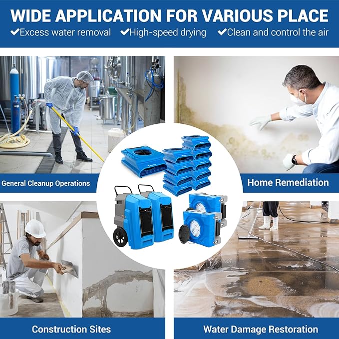 MOUNTO Water Damage Restoration Combo Package Deals (10xAir Mover, 2x Air Scrubber, 2x LGR Dehumidifiers)