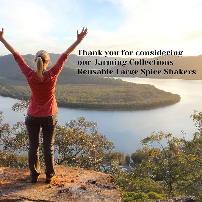 JARMING COLLECTIONS 16oz Glass Spice Shakers with Lids – Set of 3 Large Seasoning Containers with Shaker Tops for Kitchen, Pantry & Herb Storage (3 pack)