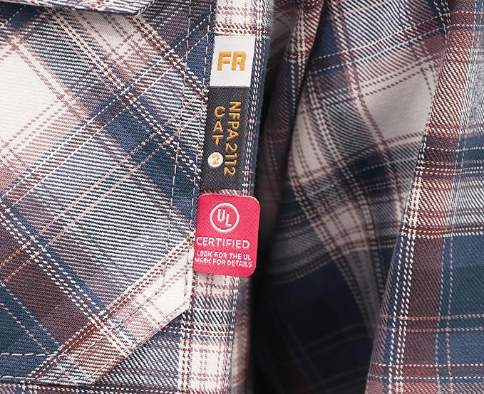 KONRECO FR Shirts for Men Fire Resistant Button Down Work Shirt 100% Cotton 6.5oz Lightweight Welding Shirts