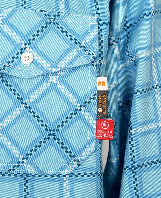 KONRECO FR Shirts for Men Fire Resistant Button Down Work Shirt 100% Cotton 6.5oz Lightweight Welding Shirts